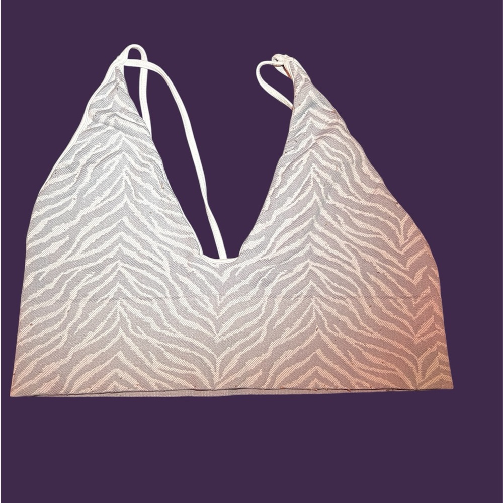 Full Tilt White Zebra Print Bandeau